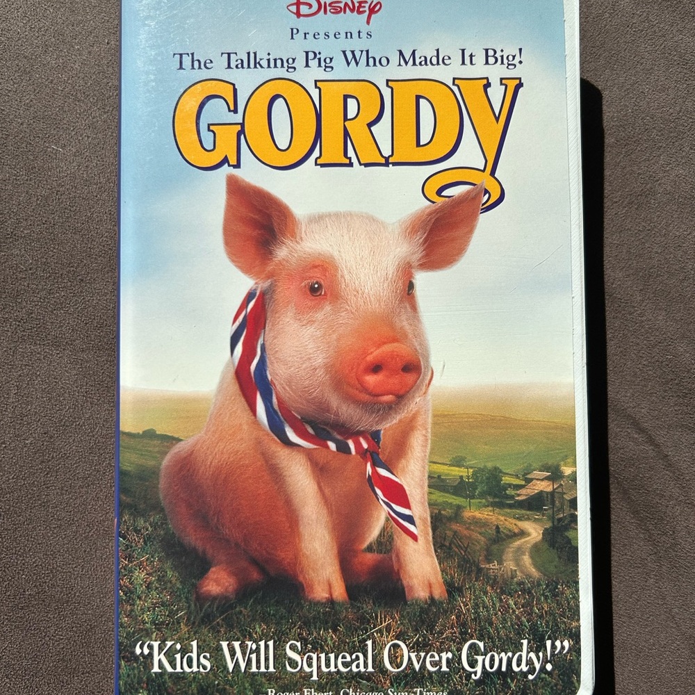 Disney Gordy VHS with Blue and Red Accents